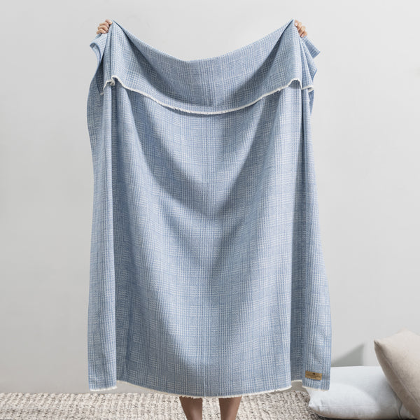 Lands Downunder Chambray Sutton Plaid Throw