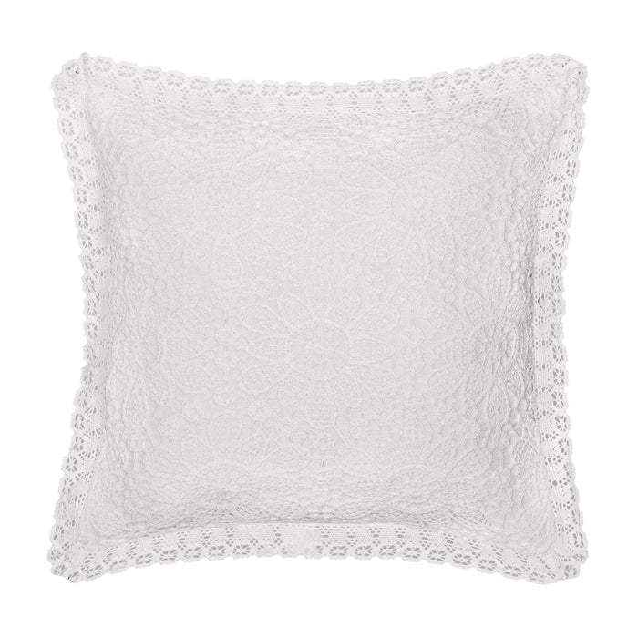 Chantalee White Square Decorative Throw Pillow 18" x 18" Throw Pillows By J. Queen New York