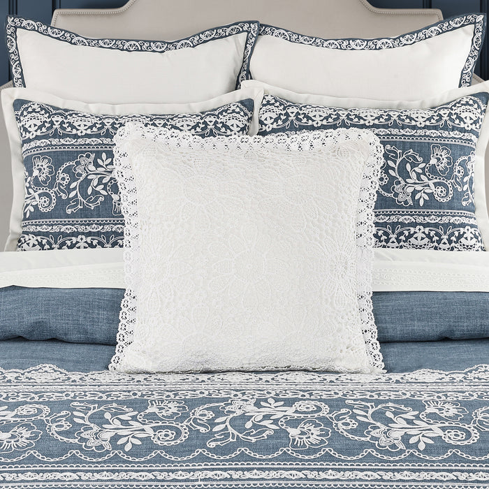 Chantalee White Square Decorative Throw Pillow 18" x 18" Throw Pillows By J. Queen New York