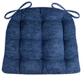 Chenille Rib Navy Blue Dining Chair Cushion - Barnett Home Decor - Navy Blue