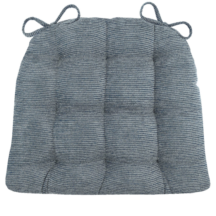 chenille grey dining chair cushion with ties