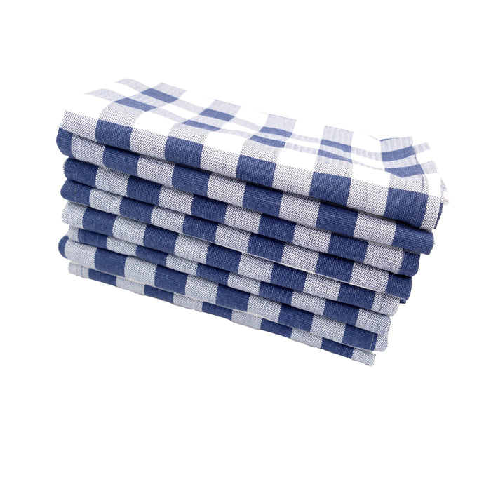 Classic Check Blue Cloth Napkins - Set of 8