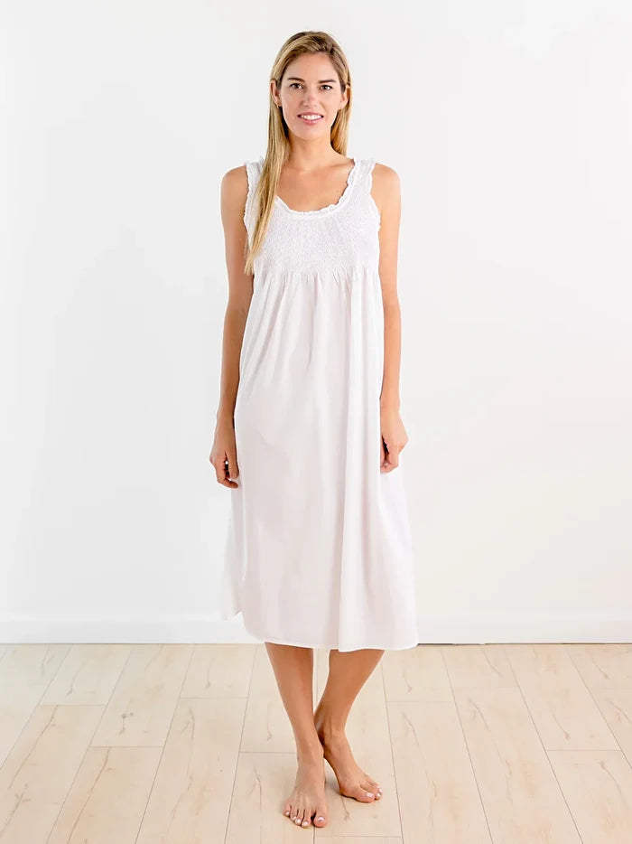 Jacaranda Constance White Cotton Nightgown