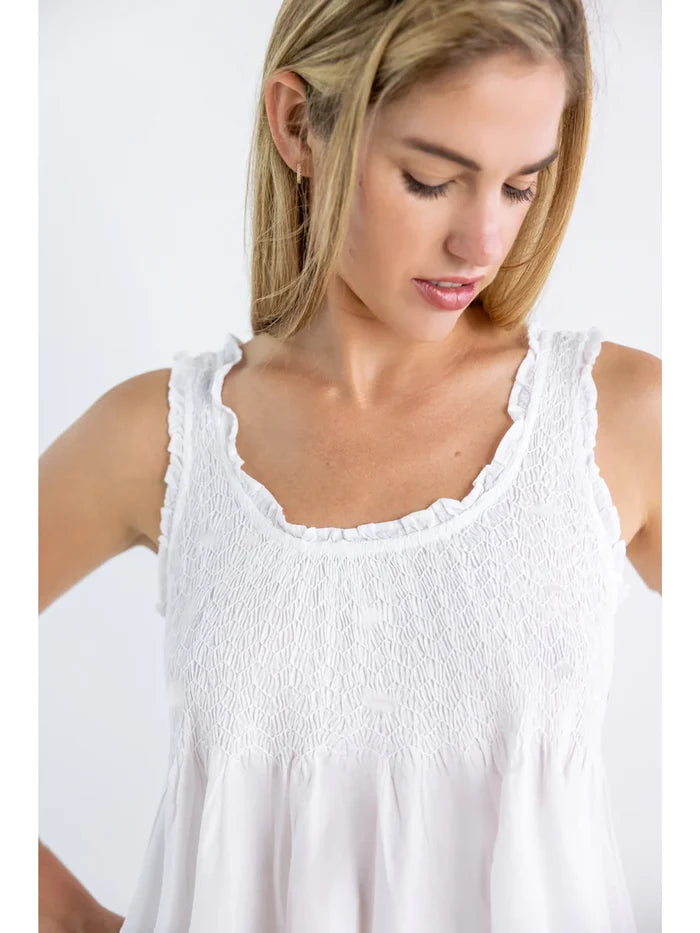 Jacaranda Constance White Cotton Nightgown
