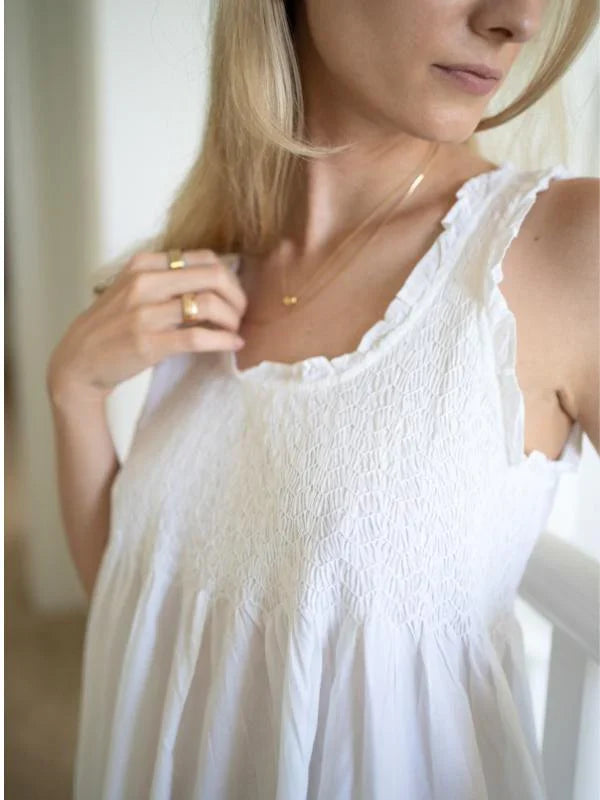 Jacaranda Constance White Cotton Nightgown