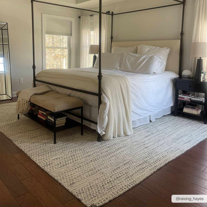 Contemporary Beige and Gray Hand Woven Chevron Design Wool Area Rug - The Rug Decor