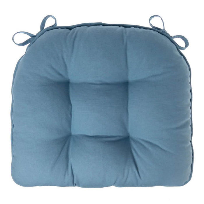 Cotton Duck Extra Thick Colonial Blue Dining Chair Cushions - Barnett Home Decor - Federal Blue