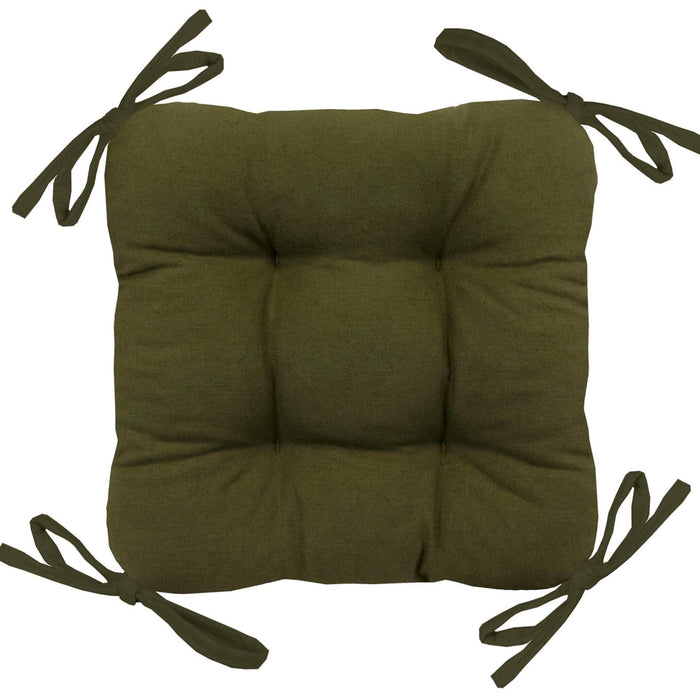 Cotton Duck Boxwwod Green Square Industrial Bar Stool Cushion - Latex Foam Fill - Barnett Home Decor