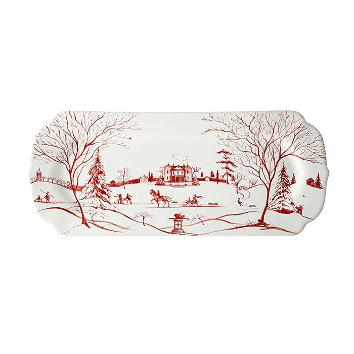 Juliska Country Estate Winter Frolic Hostess Tray - Ruby