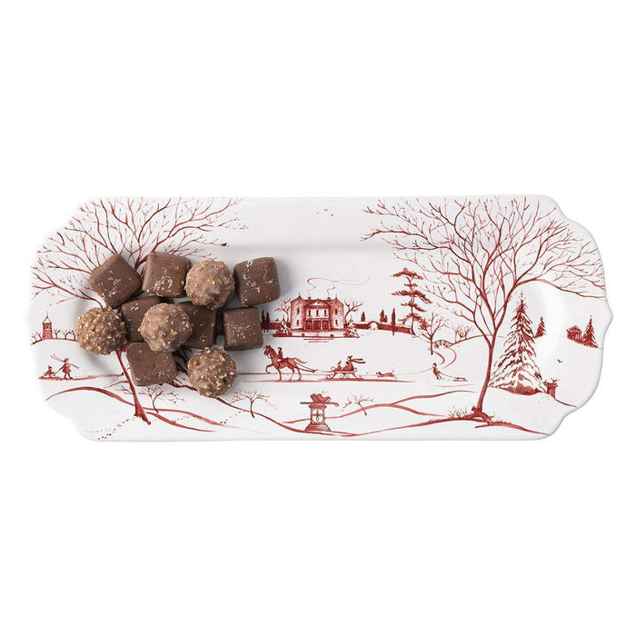 Juliska Country Estate Winter Frolic Hostess Tray - Ruby