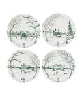 Juliska Country Estate Winter Frolic "Mr. & Mrs. Claus" Evergreen Party Plates, Set/4 - La Petite Maison