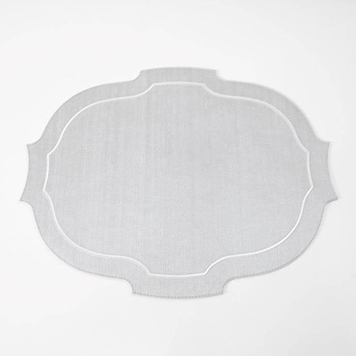CROWN PLACEMAT W/LINE SILK SILVER (202055091)