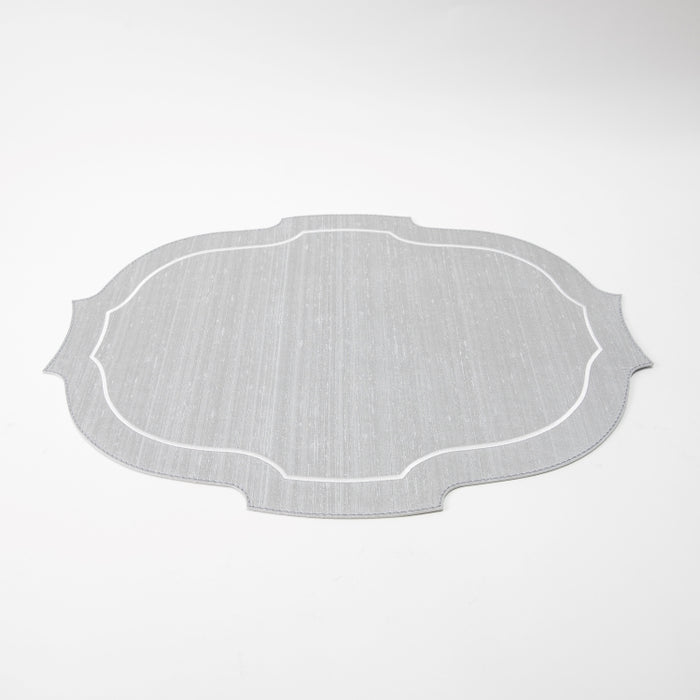 CROWN PLACEMAT W/LINE SILK SILVER (202055091)