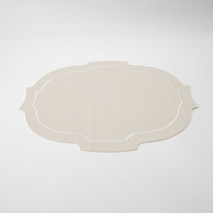 CROWN PLACEMAT W/LINE SLK IVORY (202055086)