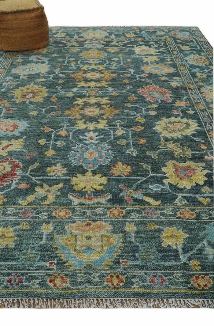 Custom Made Gray and Beige Hand knotted Traditional Oushak Multi Size wool Area Rug - The Rug Decor
