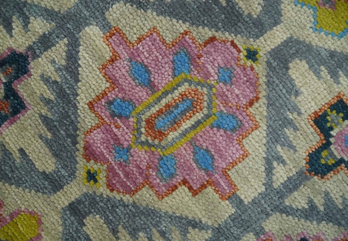 Custom Made Hand Knotted Beige, Gray and Mustard Oriental Multi Size Wool Area Rug - The Rug Decor