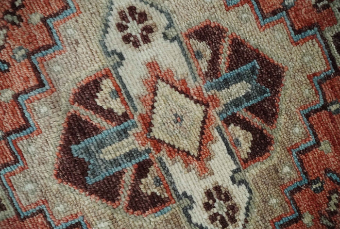 Custom Made Turkish Style Rust and Charcoal Traditional Medallion Hand knotted wool Area Rug - The Rug Decor