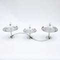 DAZHANG-GLASS BOWLS ON STAND SLVR (202029301)