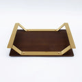 DAZHANG-RCT.TRAY WOOD&STAINLESSSTEEL GOLD 40X30CM (202107514)