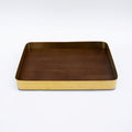 DAZHANG-RECT.TRAY WOOD & STAINLESS STEEL GOLD 40X29CM (202107492)