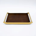 DAZHANG-RECT.TRAY WOOD&STAINLESS STEEL GOLD 44X26 (202107490)
