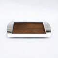 DAZHANG-RECT.TRAY WOOD&STAINLESS STEEL SLV 41X24CM (202107493)