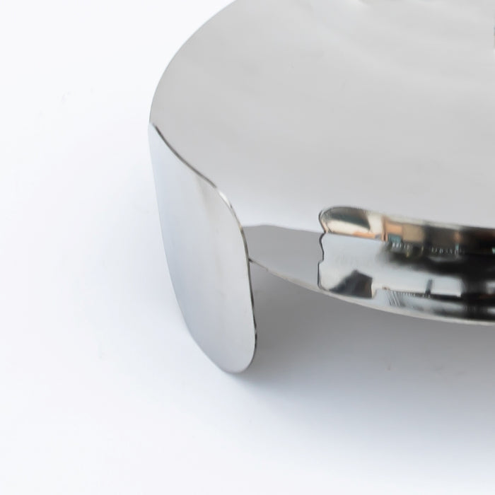 DAZHANG-STAINLESS STEEL FOOTED TRAY SLVR D30CM (202107515)