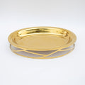 DAZHANG-STAINLESS STEEL TRAY OVAL GOLD 46X32CM (202107523)