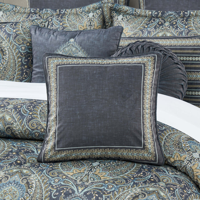 Destiny Blue Square Decorative Throw Pillow 18" x 18" Throw Pillows By J. Queen New York