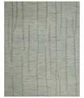 Earthy Modern Stripes Design Custom Made Ivory, Silver and Gray Hand Tufted Rug - The Rug Decor