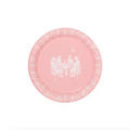Emily Hall's OK Let's Mahj Rosy Pink Jasperware Dessert Paper Plate - 8 pack