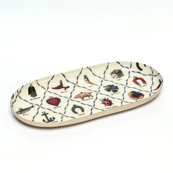 Roomytown Enamel Oval Tray - French Charms