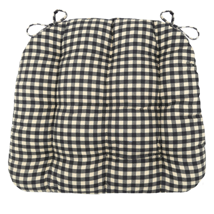Checkers Black and White Dining Plaid Chair Pad | Barnett Home Decor | Black & White