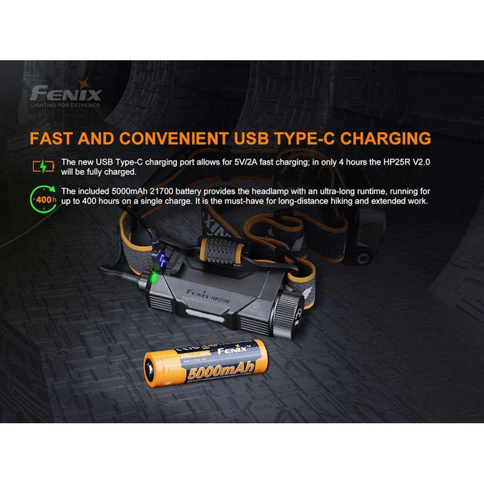 Fenix HP25R v2.0 USB Rechargeable Headtorch - Hill and Dale Outdoors