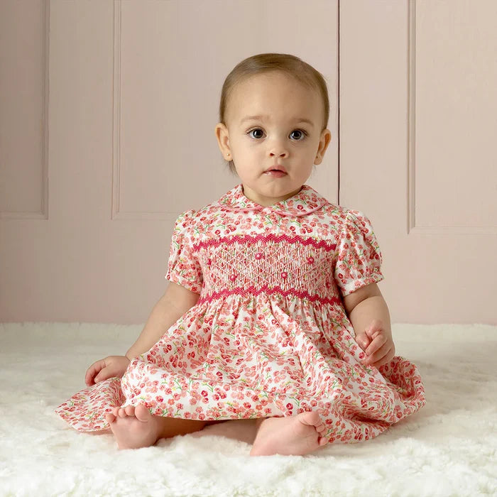 Rachel Riley Forget-me-not Smocked Dress & Bloomers, Pink - La Petite Maison