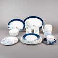 FOSUNY 45PCS NEW BONE CHINA DINNER SET BLUE/GOLD (202029016)