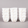 FOSUNY SET OF 12 NEW BONE CHINA GAWA CUPS WHITE/GOLD (202029007)