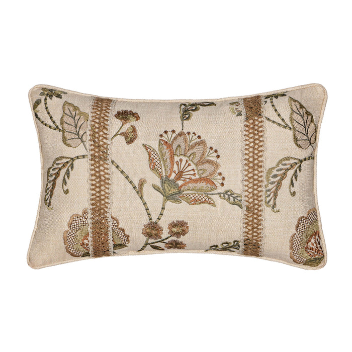 Garden Grove Apricot Boudoir Decorative Throw Pillow 21" x 13" Throw Pillows By J. Queen New York