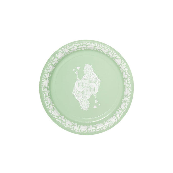 Gwendolyn's G. McGee Queen of Hearts Dessert Mint Jasperware Paper Plate - 8 pack