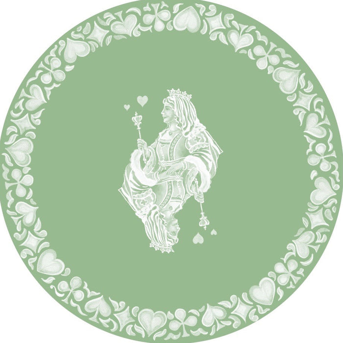 Gwendolyn's G. McGee Queen of Hearts Dessert Mint Jasperware Paper Plate - 8 pack