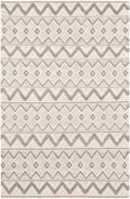 Hand Woven Beige and Gray Chevron Tasseled Texture Wool Area Rug - The Rug Decor