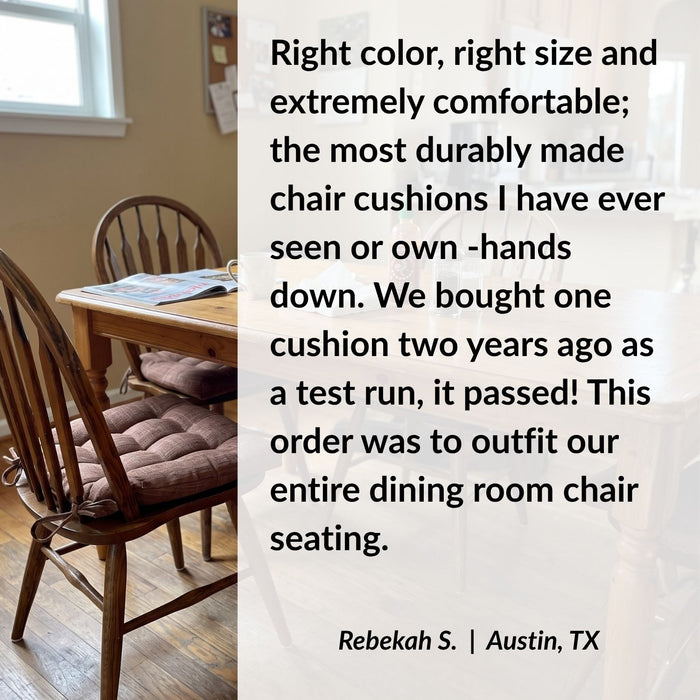 Hayden Pecan Dining Chair Pads - Latex Foam Fill - Reversible