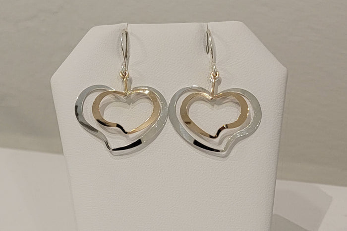 Heart Mixed Metal Earrings