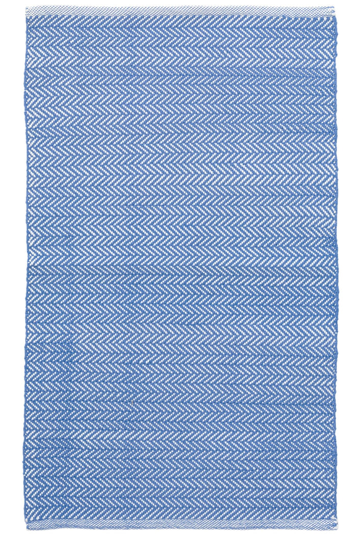 Herringbone French Blue/White Handwoven Indoor/Outdoor Rug Rug By Annie Selke