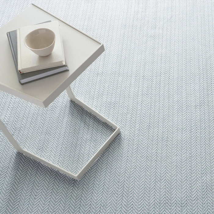 Herringbone Light Blue/Ivory Handwoven Indoor/Outdoor Rug Rug By Annie Selke