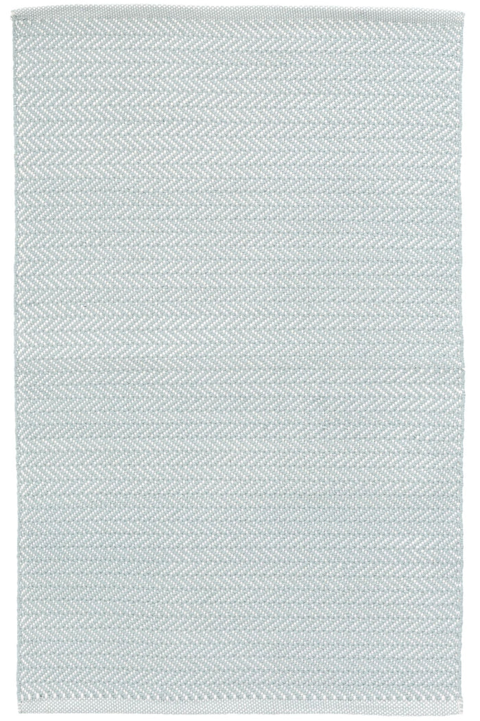 Herringbone Light Blue/Ivory Handwoven Indoor/Outdoor Rug Rug By Annie Selke
