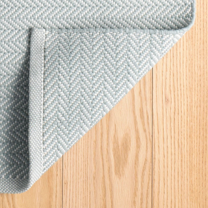 Herringbone Light Blue/Ivory Handwoven Indoor/Outdoor Rug Rug By Annie Selke