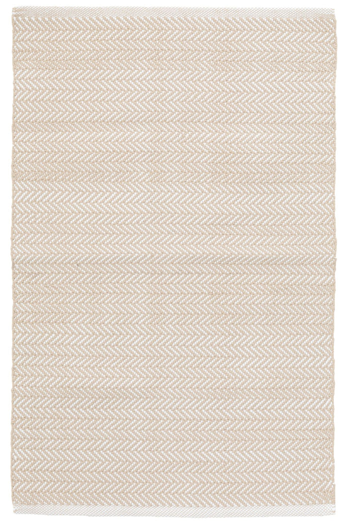 Herringbone Linen/White Handwoven Indoor/Outdoor Rug Rug By Annie Selke