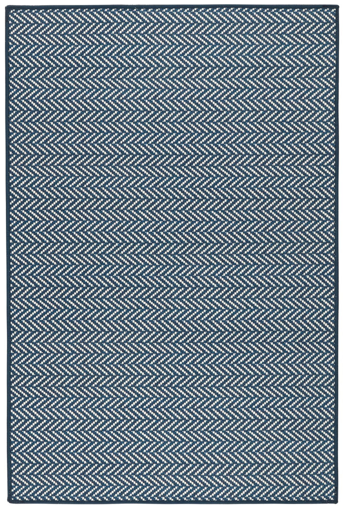 Herringbone Navy Machine Washable Rug Rug By Annie Selke