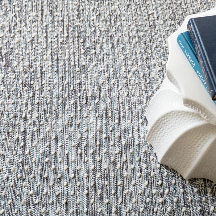 Hobnail Blue Handwoven Performance Rug Rug By Annie Selke